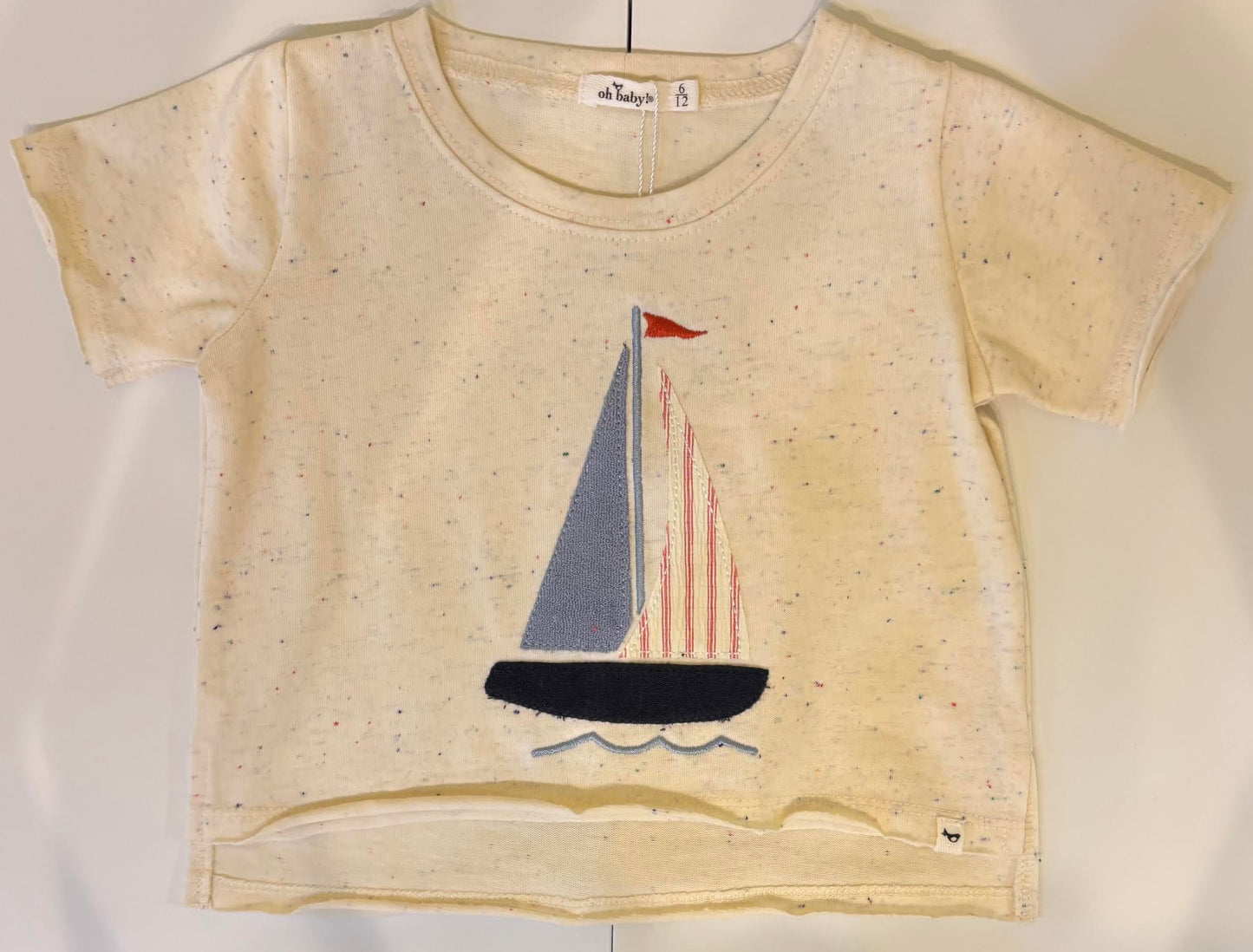 Sailboat Confetti Raw Edge Tee/Oh Baby