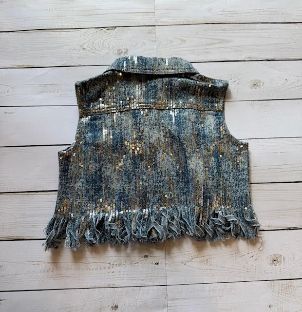 Sequin Denim Vest/ML Kids