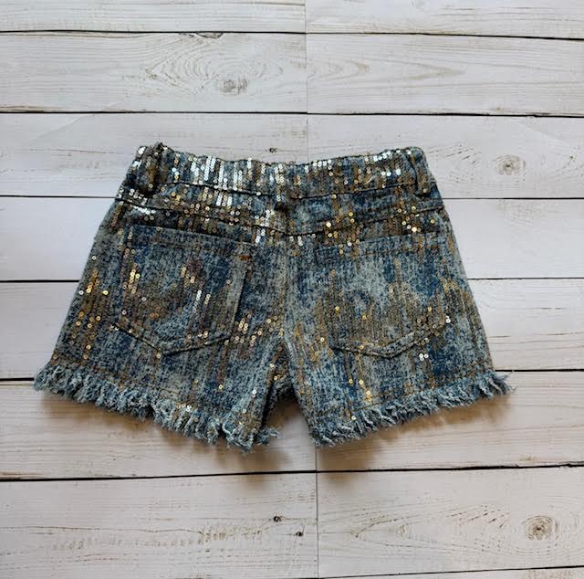 Sequin Denim Shorts/ML Kids
