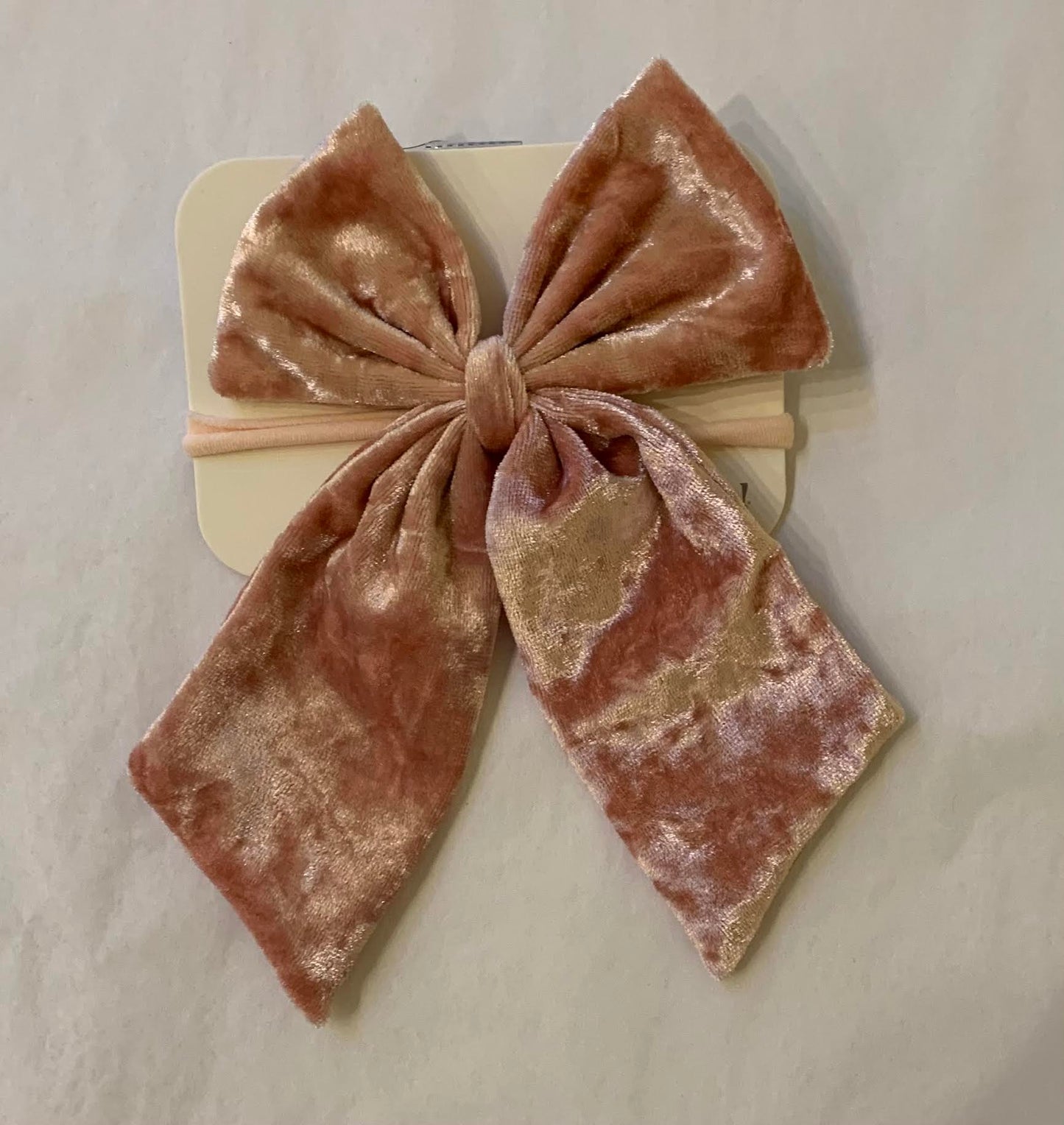 Crushed Velvet Bow Headband/Oh Baby