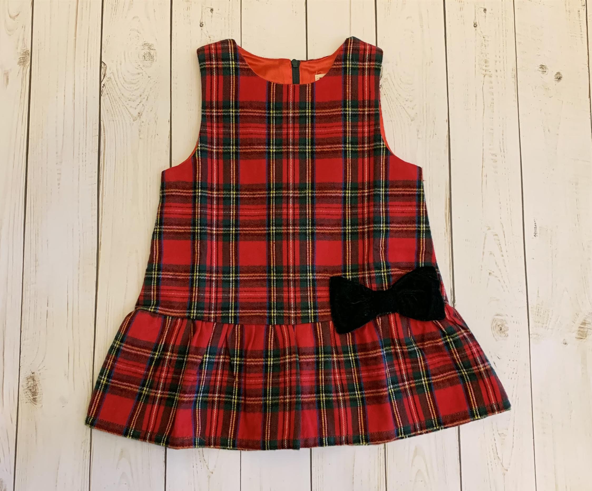 red gingham pinafore dress Wine Red Plaid Dress - Faux Wrap Pinafore Dress - Mini Dress