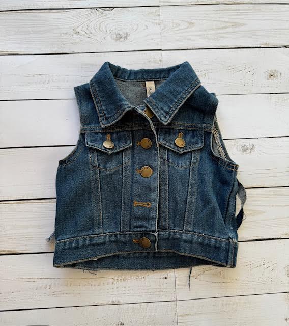Fringe Back Denim Vest/ML Kids