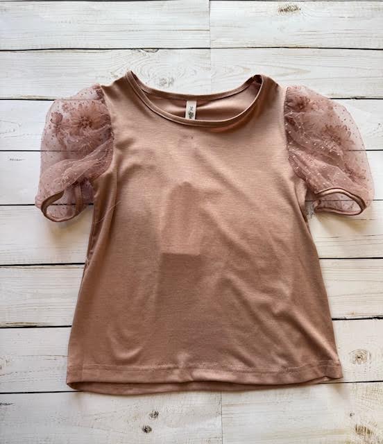 Floral Lace Sleeve Top/ML Kids