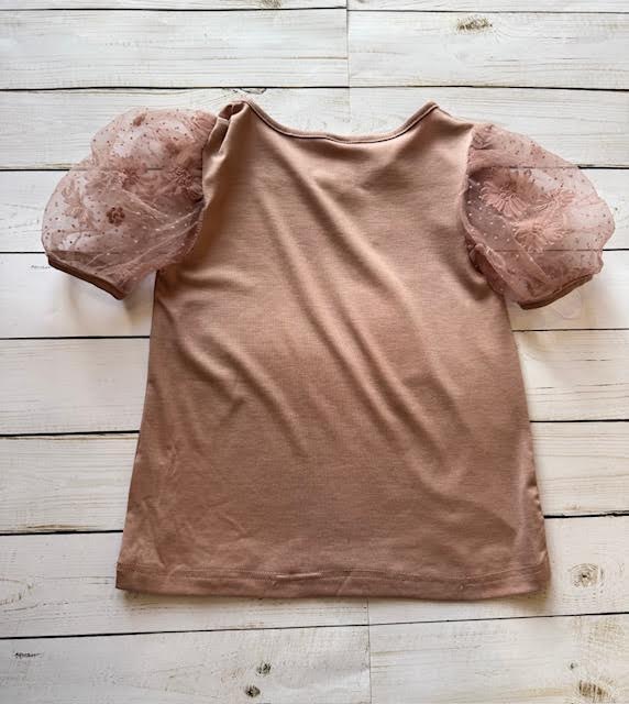Floral Lace Sleeve Top/ML Kids