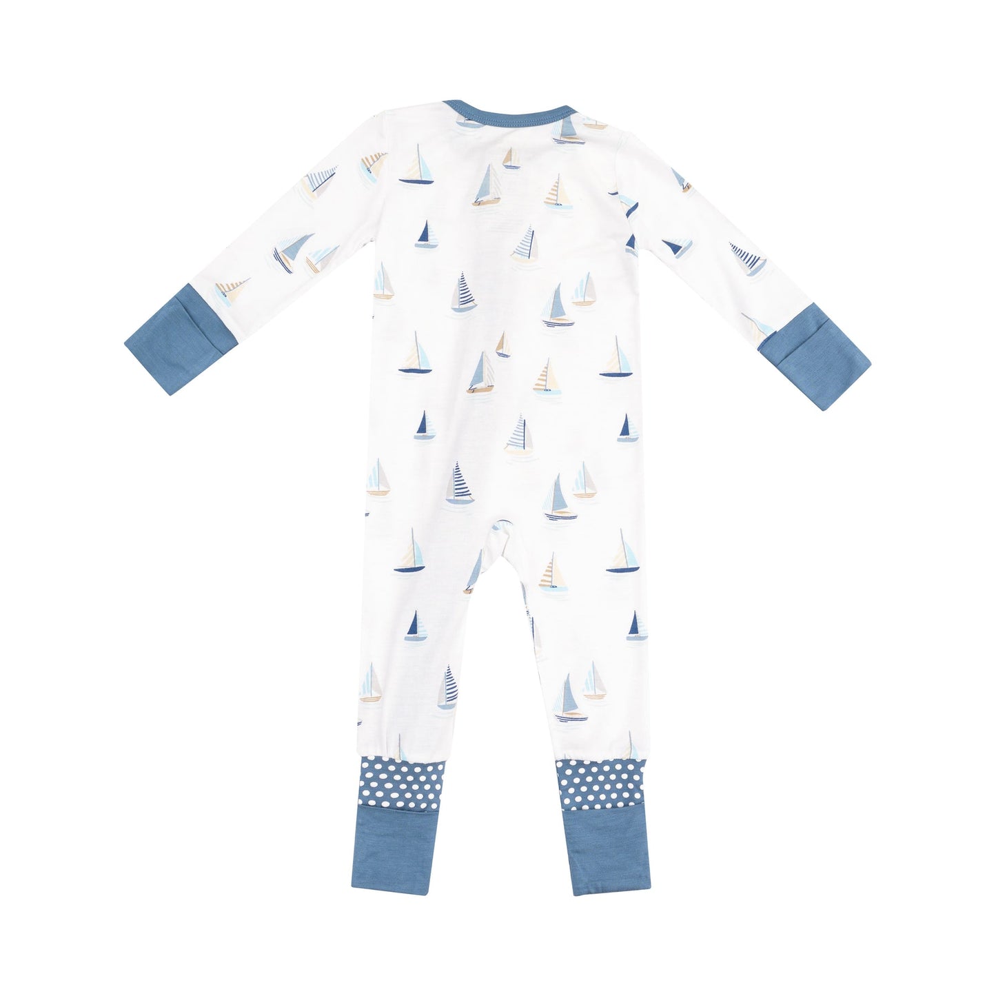 Sailboats Blue Zipper Romper/Angel Dear