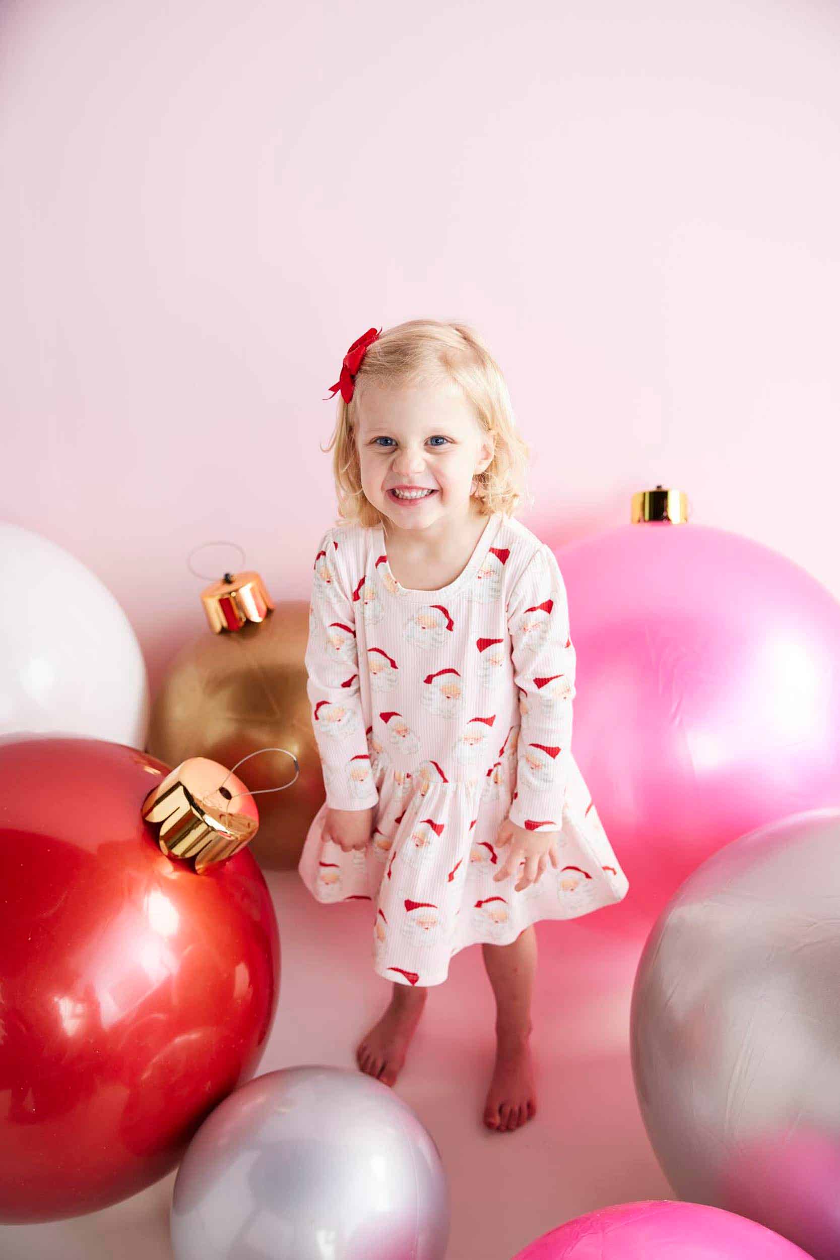 Pink Vintage Santa Dress/Mud Pie Shoe Strings Pink Vintage Santa Dress/Mud Pie Shoe Strings