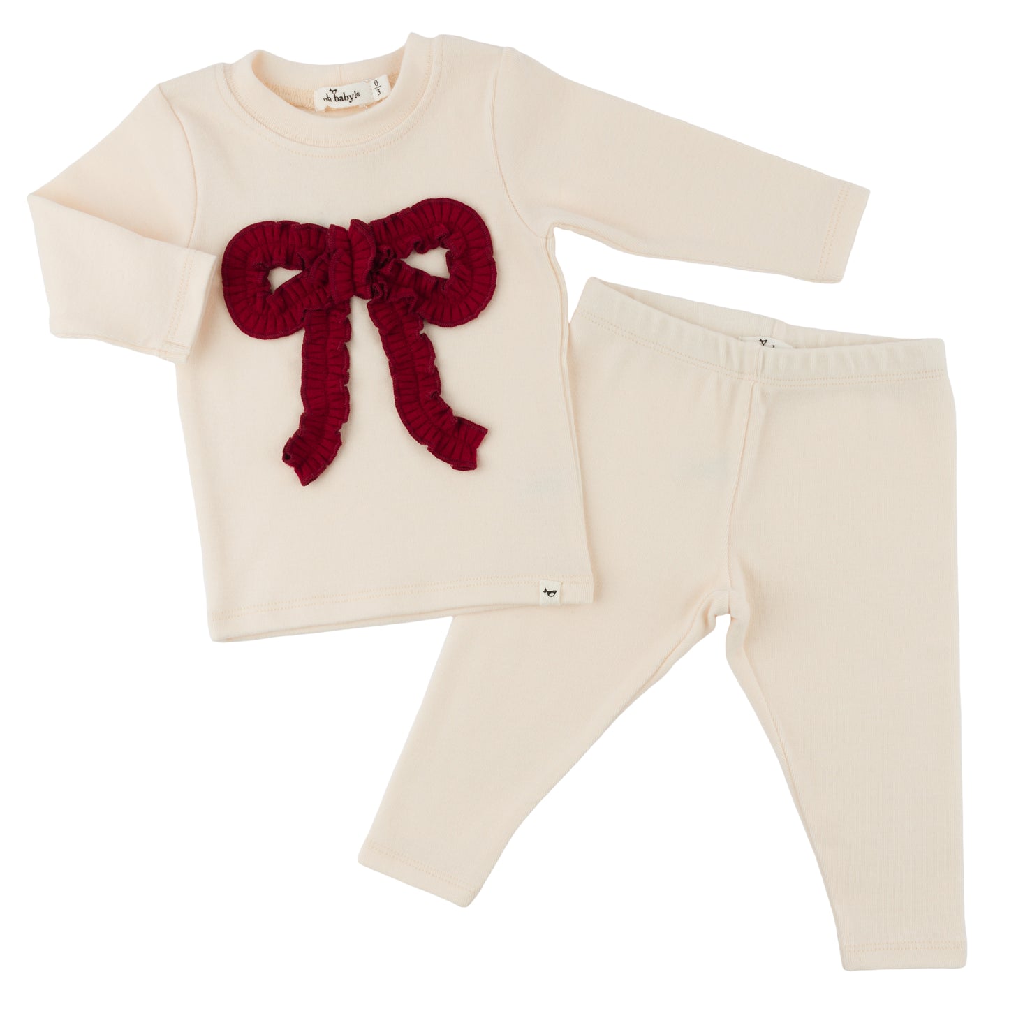 Berry Ruffle Bow 2 Pc/Oh Baby