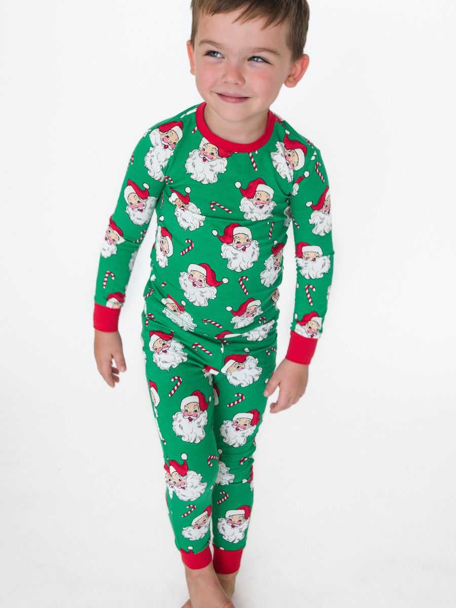Santa Joy L/S Pajama Set/Rugged Butts