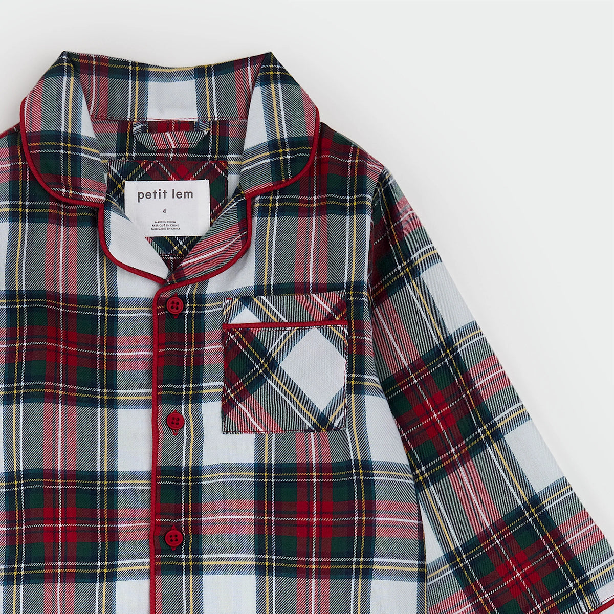 Scarlet Plaid Flannel Set/Petit Lem