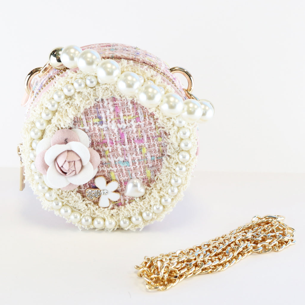 Pearl Round Tweed Purse/Doe a Dear