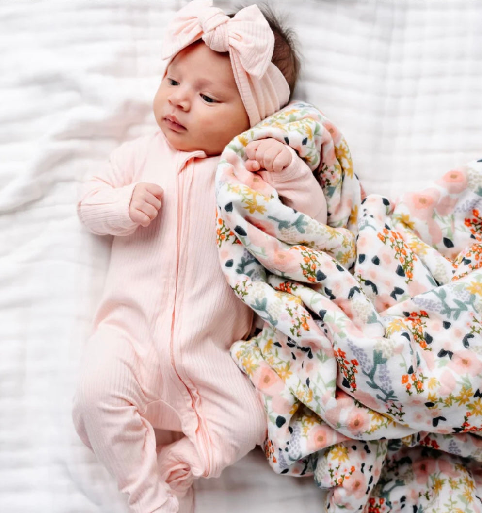 Rosie Ribbed Zipper Footie/Lou Lou