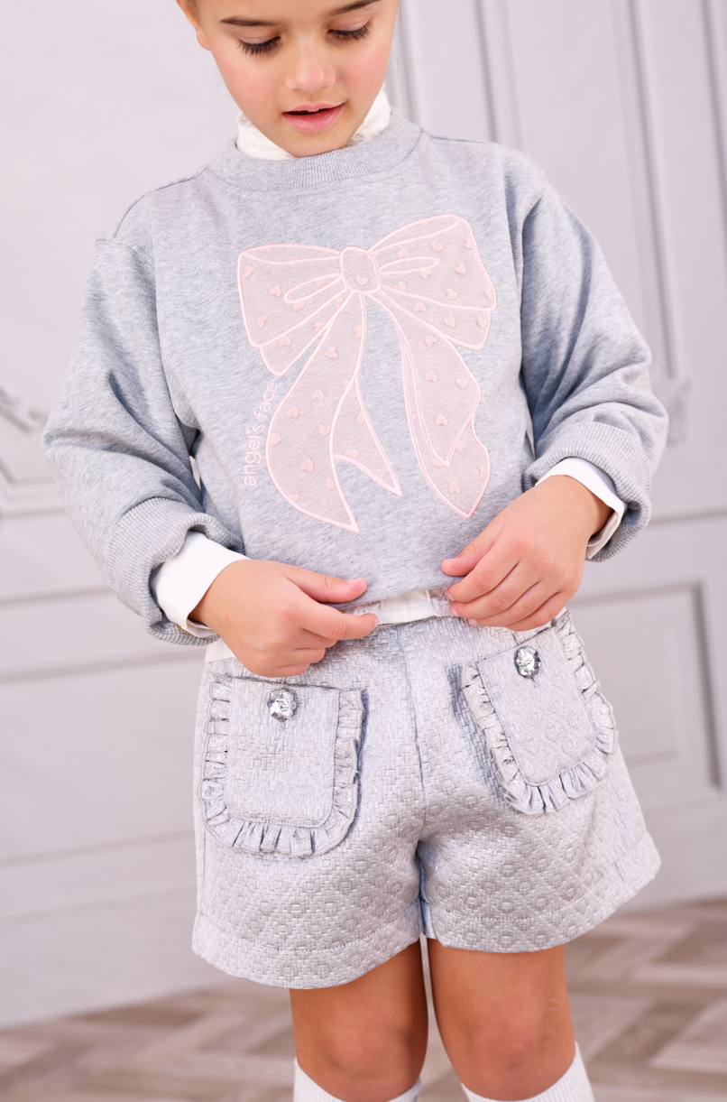 Paula Sweatshirt w/ Tulle Bow/Angels Face