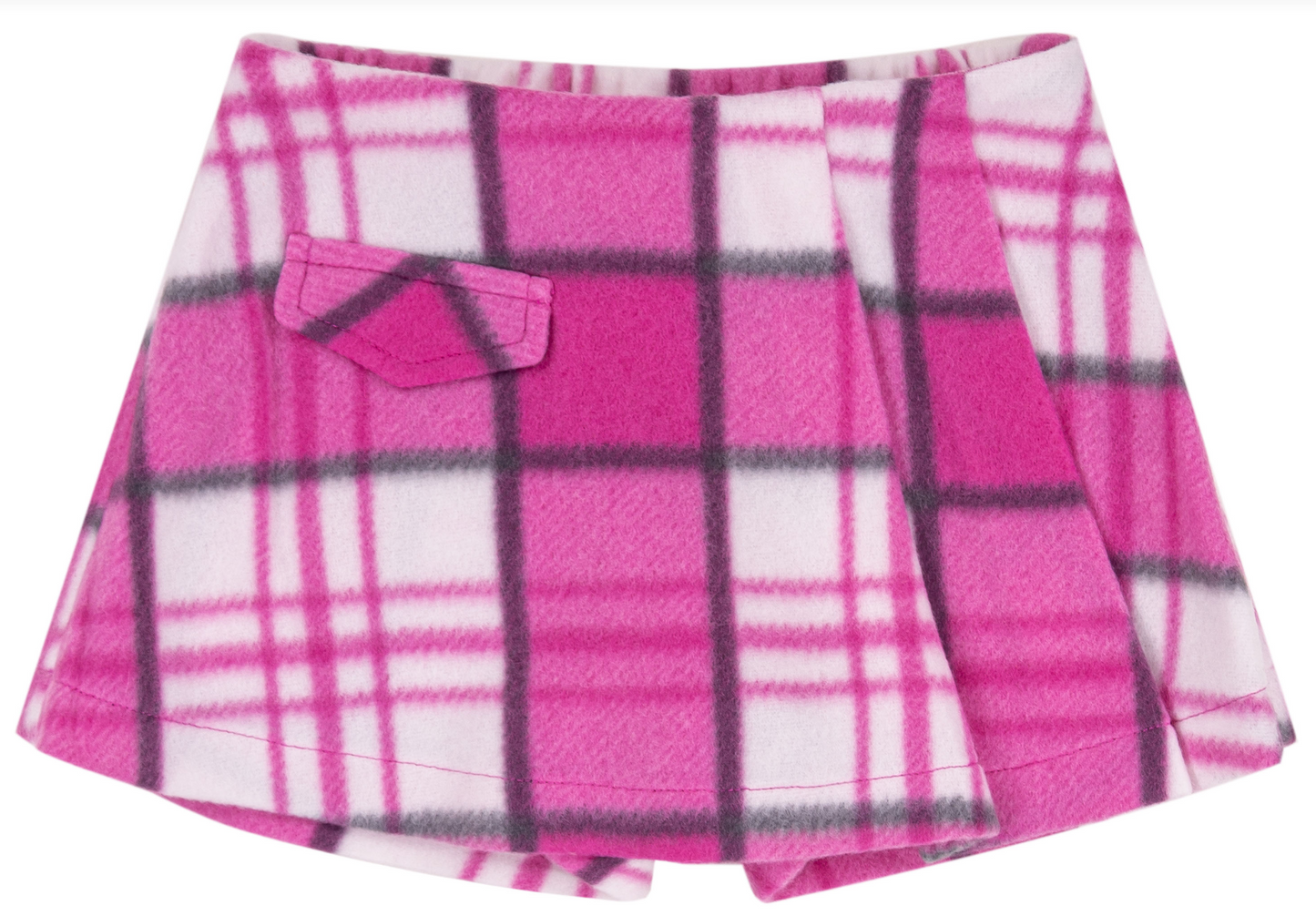 Knit Plaid Shirt & Skort Set/EMC