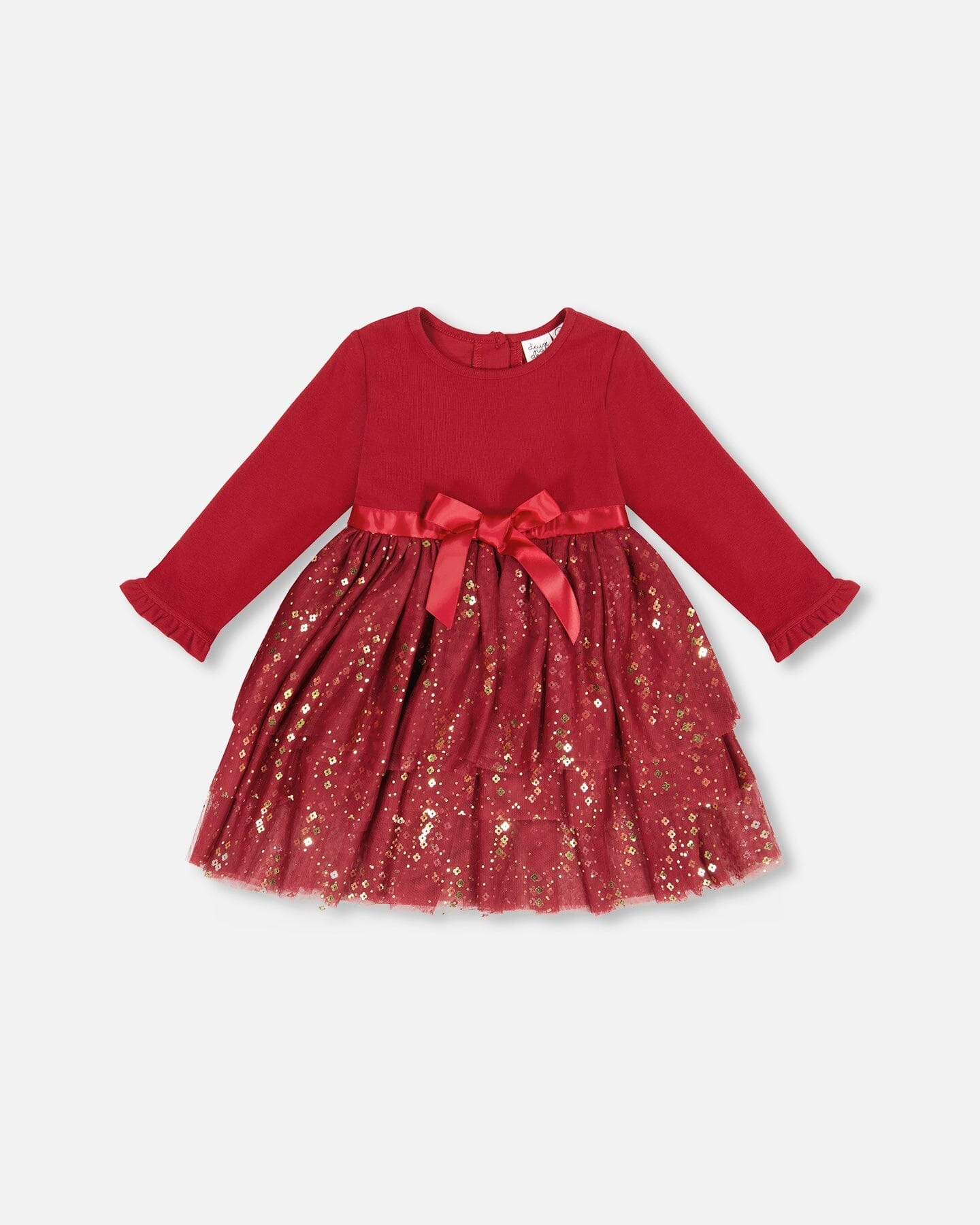 L/S Dress w/tulle skirt/Deux par Deux