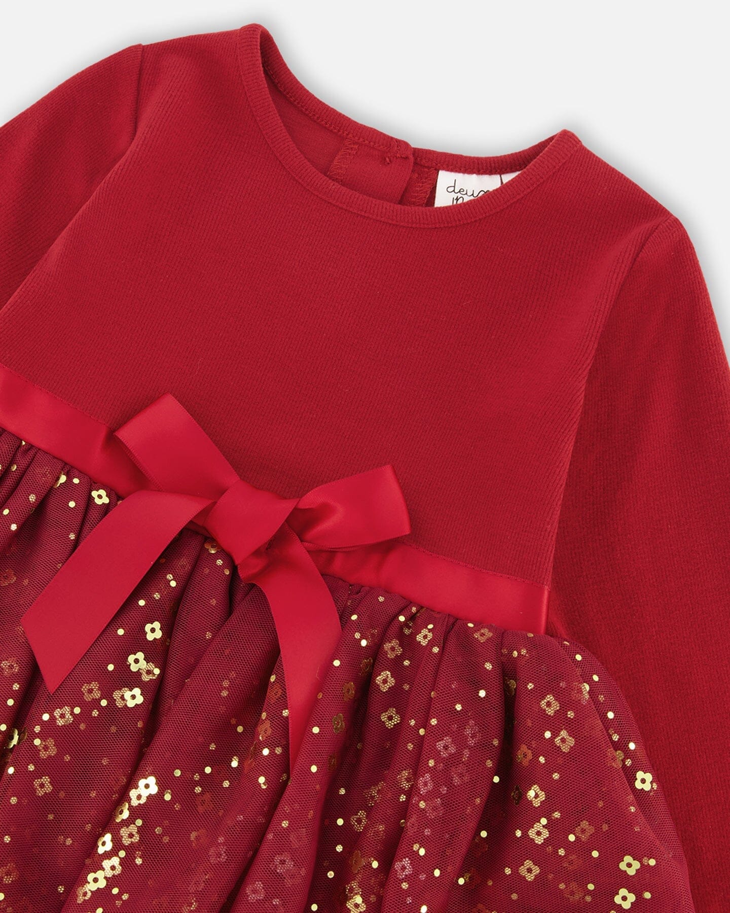 L/S Dress w/tulle skirt/Deux par Deux