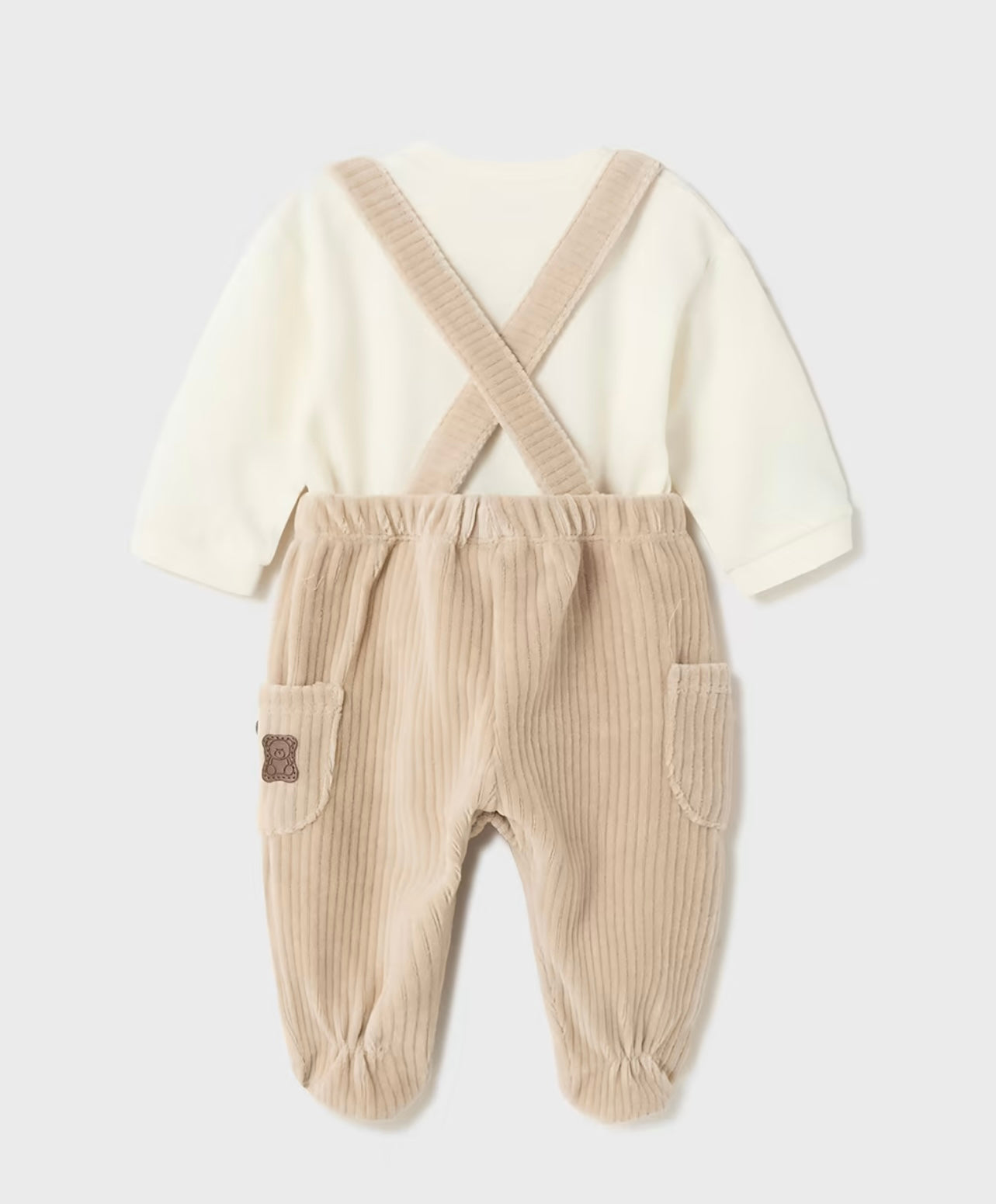 Teddy Bear Velour Overall Set/2512