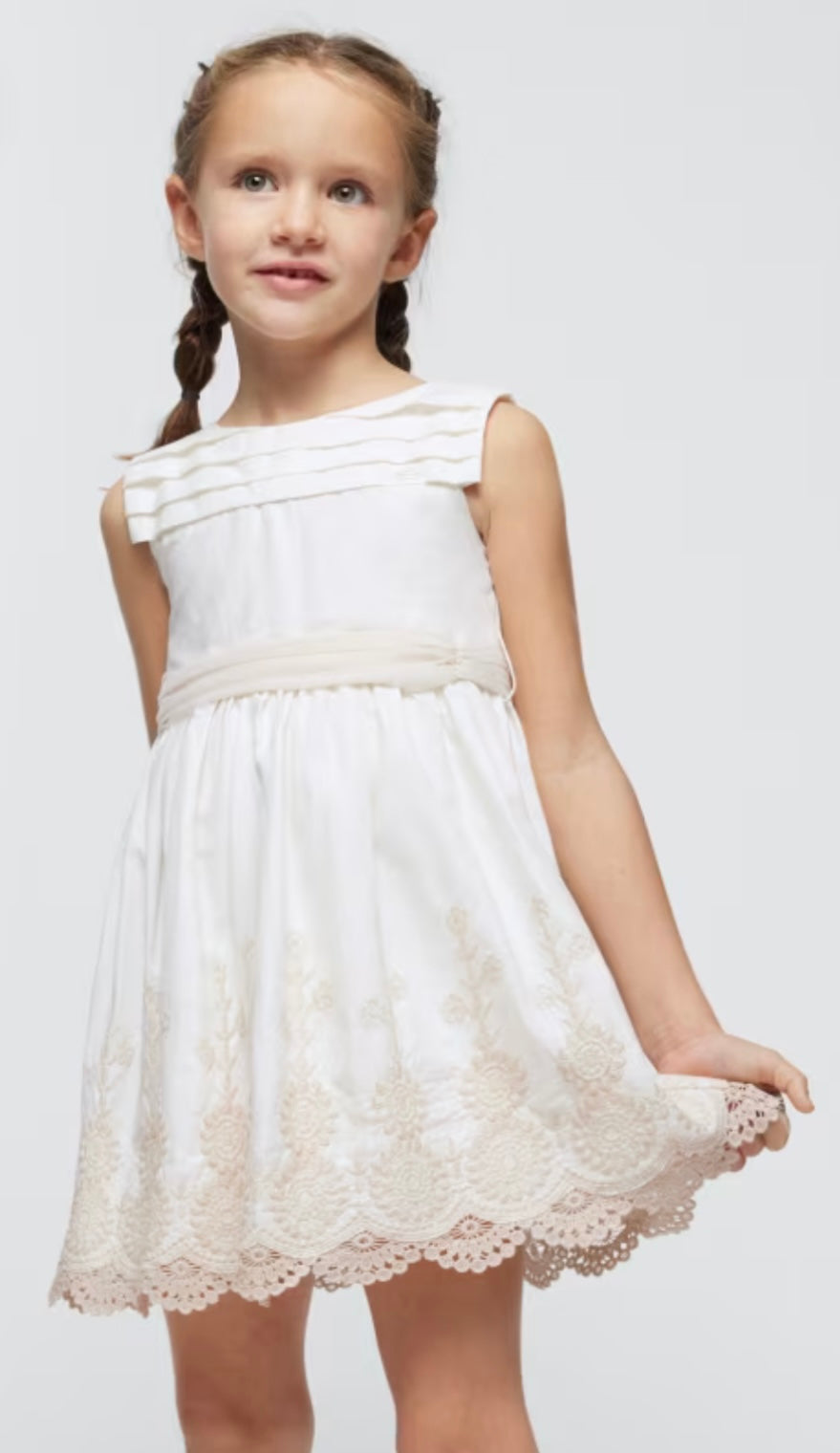 Embroidered Dress 3917/Mayoral Shoe Strings Embroidered Dress 3917/Mayoral Shoe Strings