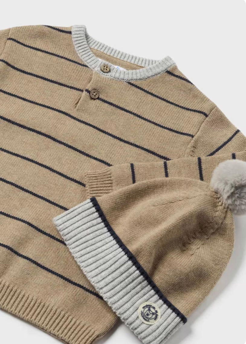 Striped Sweater Hat Set/Mayoral