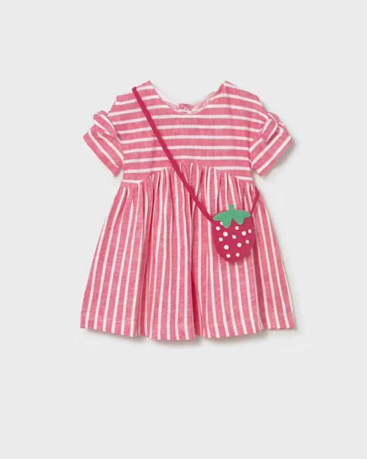 Berry Stripe Dress w/ Purse/Mayoral