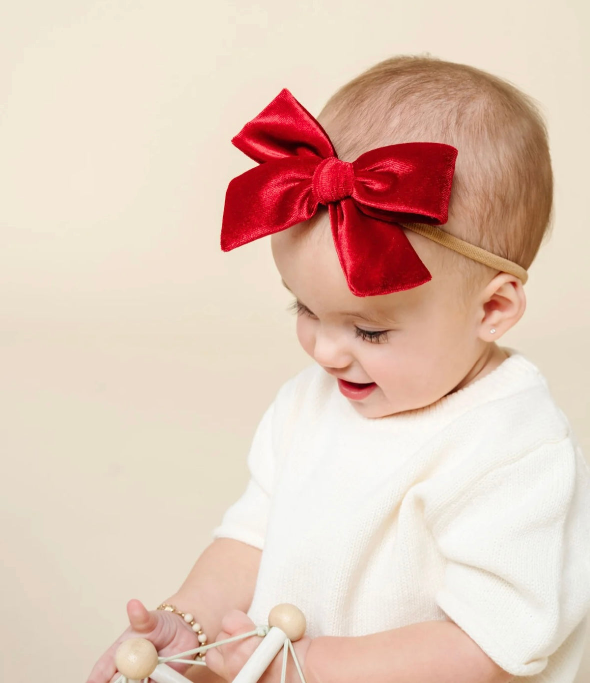 Velvet Ruby Bow Headband/Lou Lou
