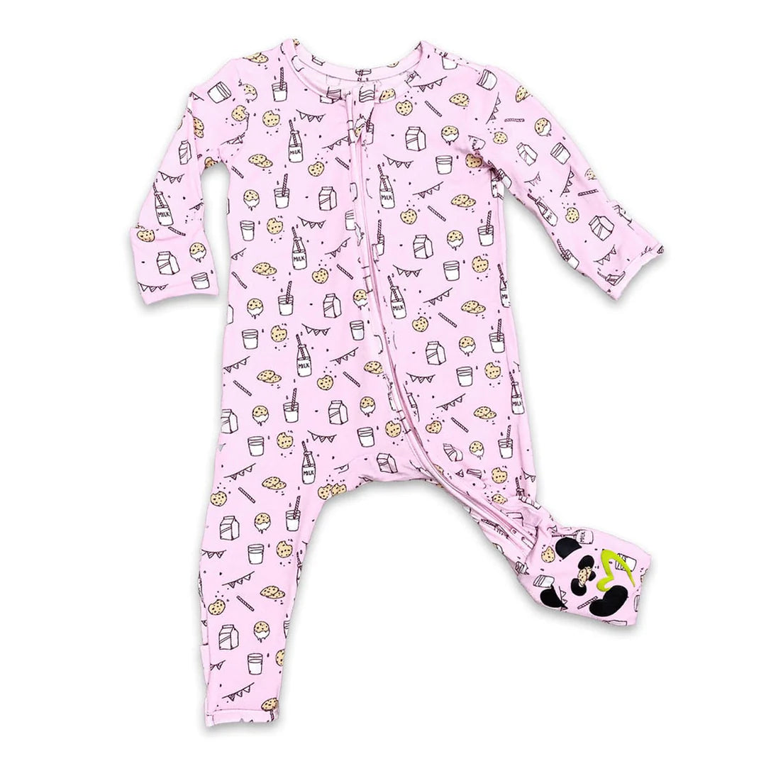 Milk & Cookies Pink Footie-Pink : Newborn