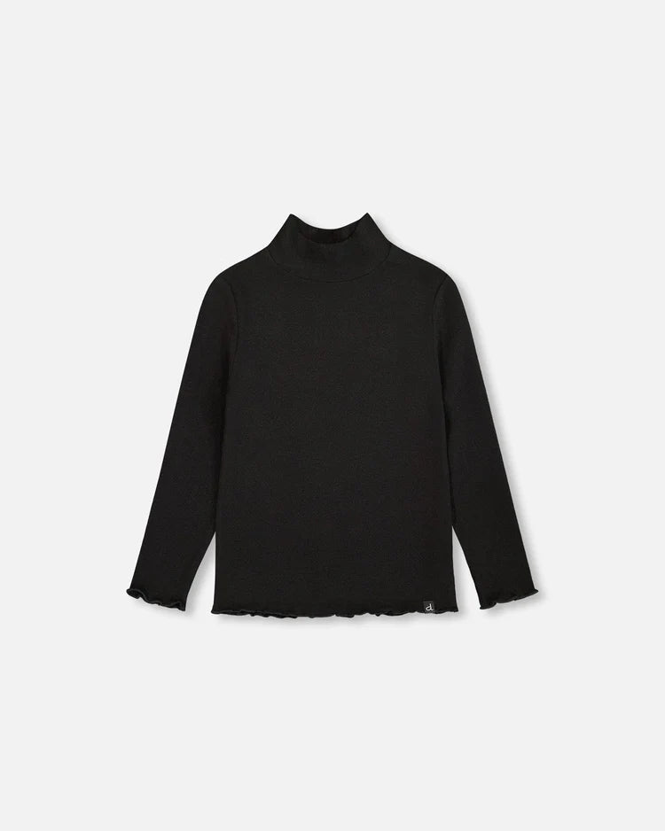 Rib Mock Neck Long Sleeve/Deux Par Deux