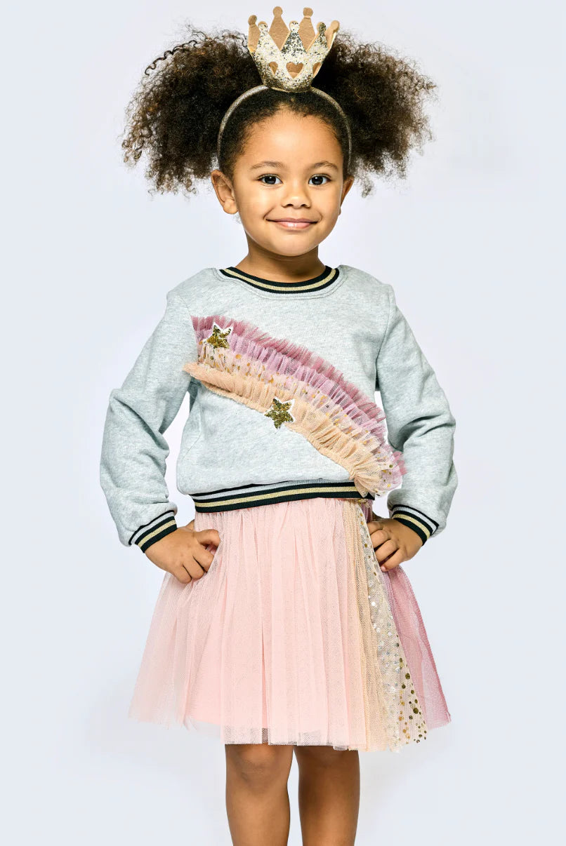 Rainbow Sweater dress w/tulle/Baby Sara