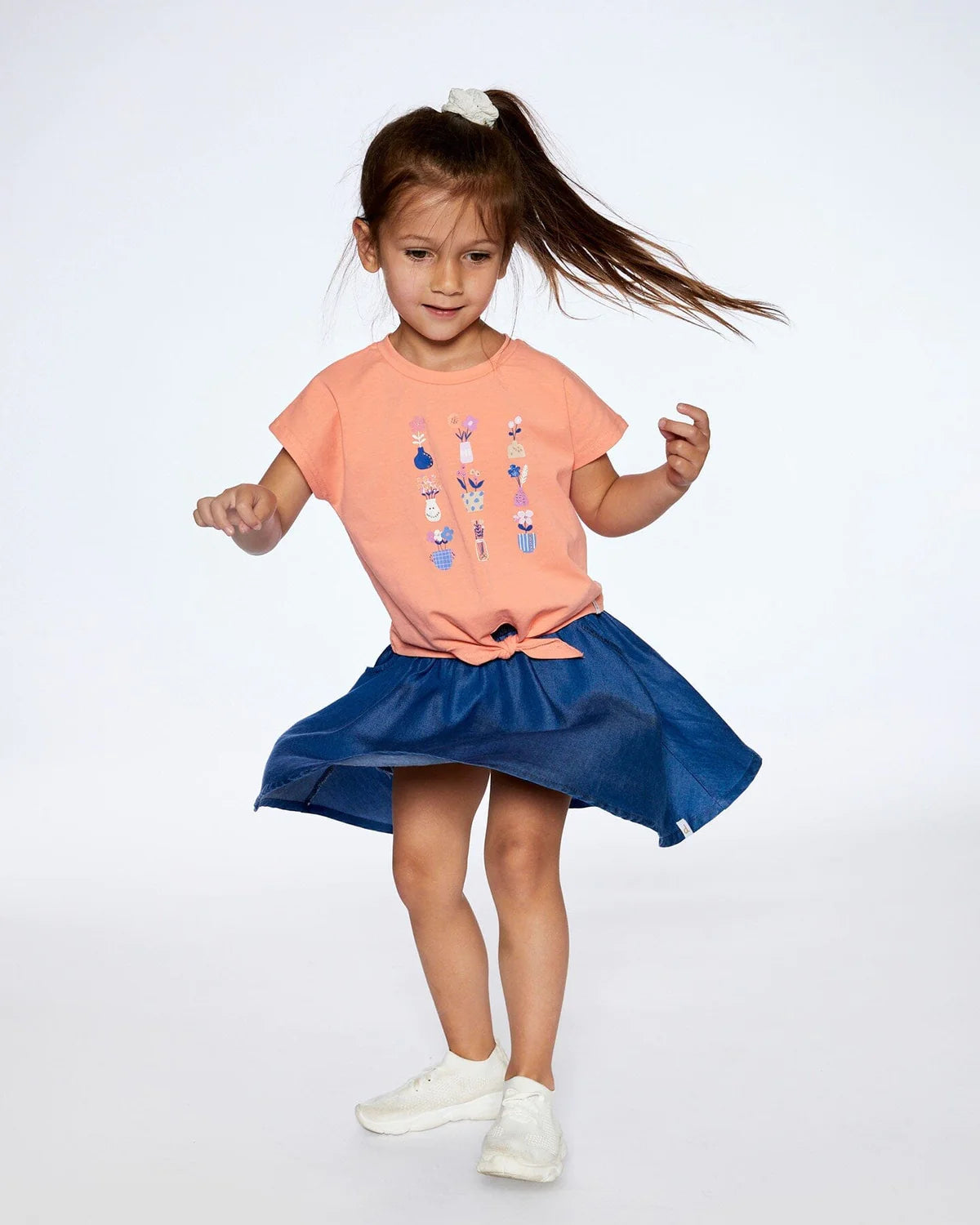 Printed Top W/Knot/Deux Par Deux