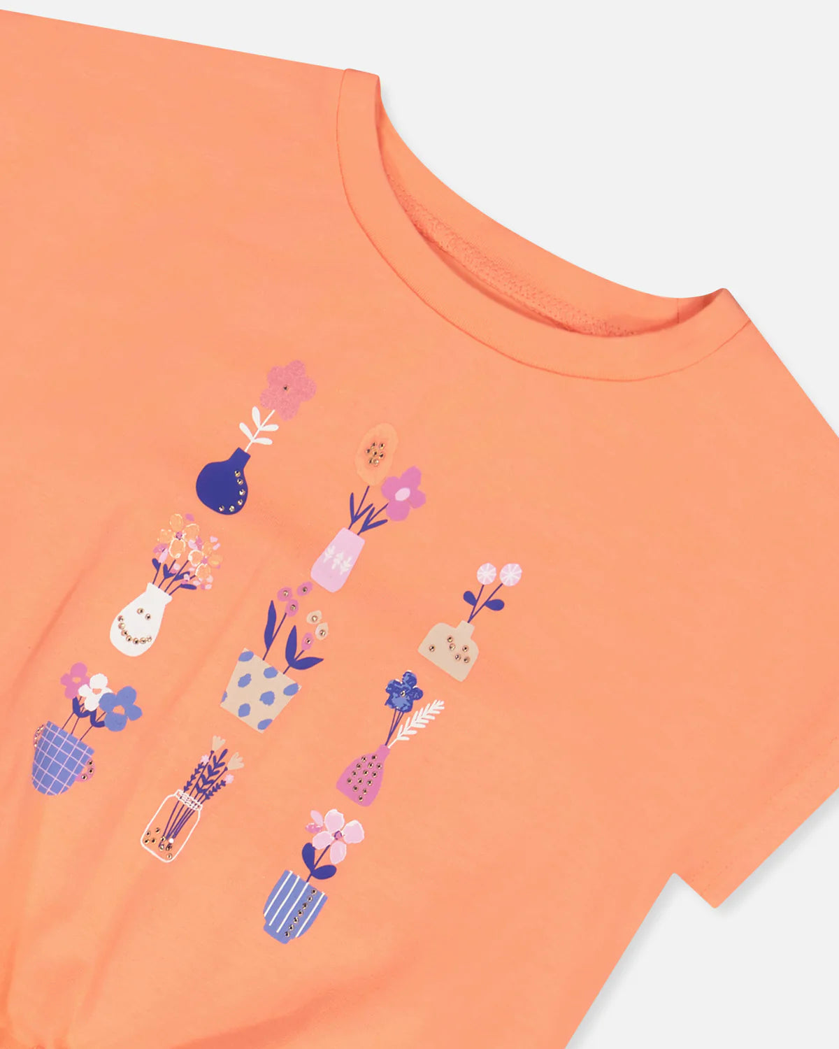 Printed Top W/Knot/Deux Par Deux