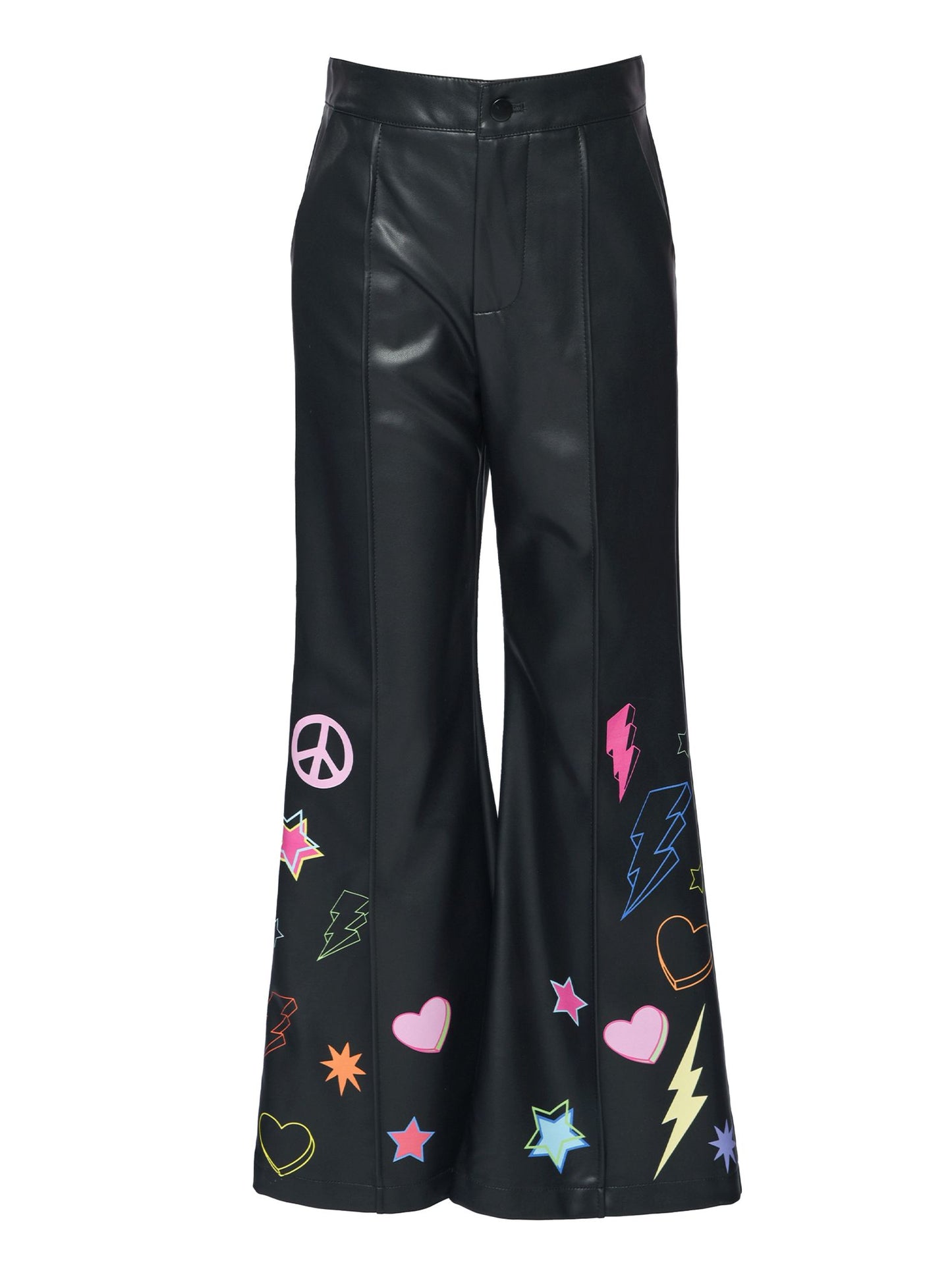 Printed Leather Wide Leg Pants/Hannah Banana
