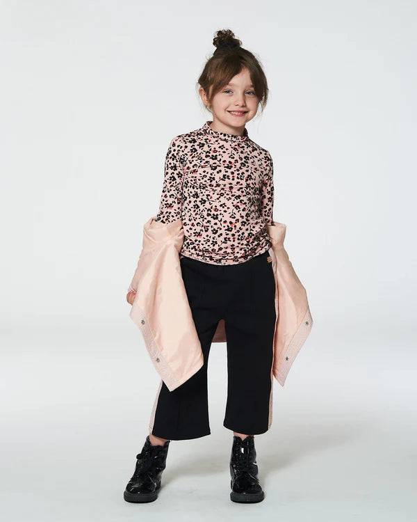 Floral Leopard Mock Neck Top/Deux Par Deux