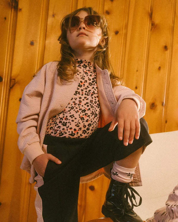 Floral Leopard Mock Neck Top/Deux Par Deux