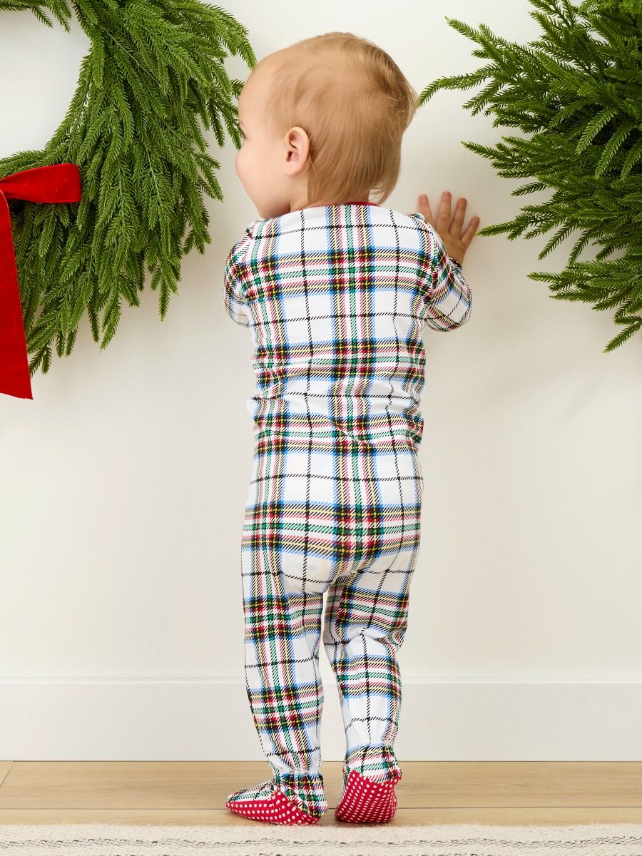 White Nicholas Plaid One Piece/Ruffle Butts
