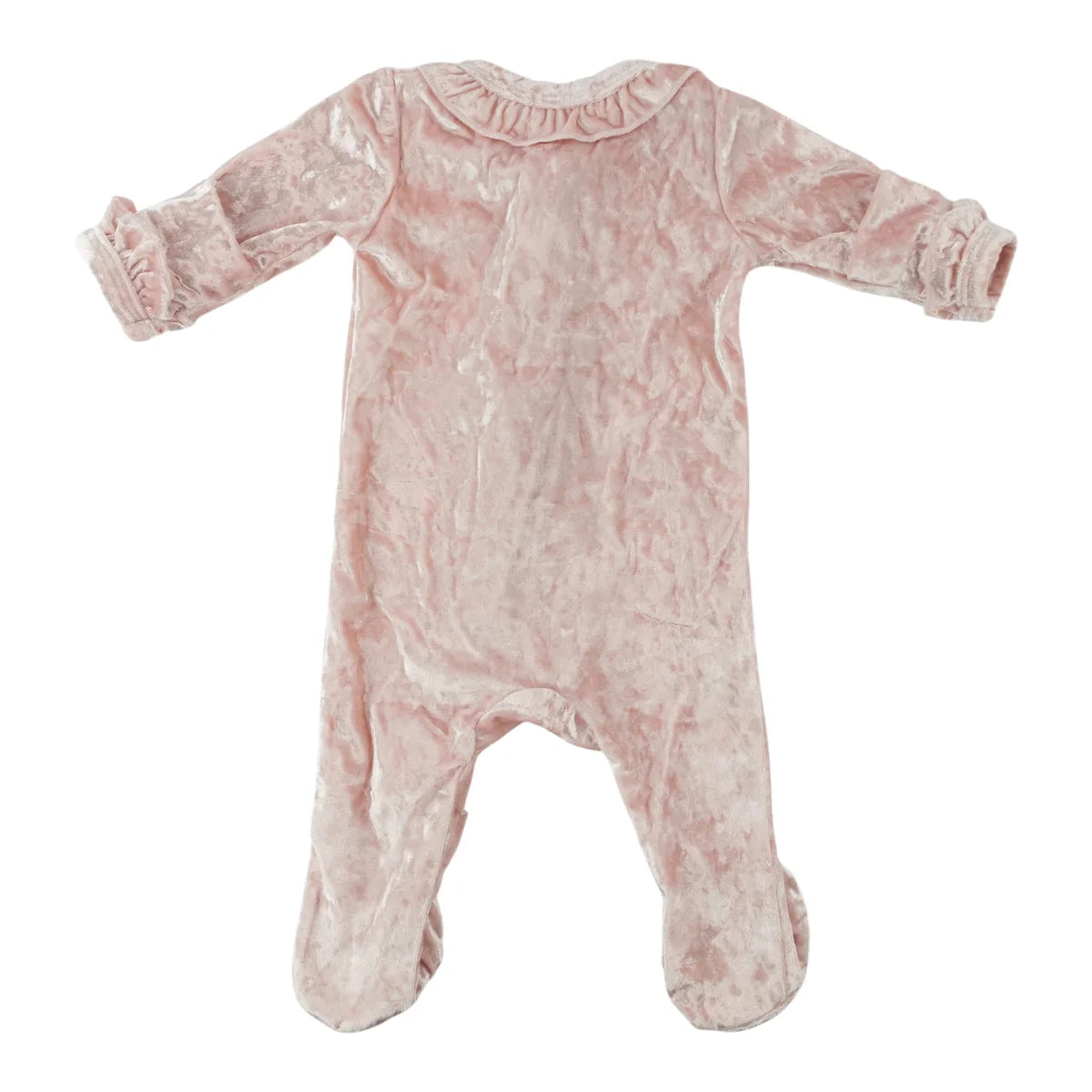 Velvet Ruffles Zipper Footie/Oh Baby