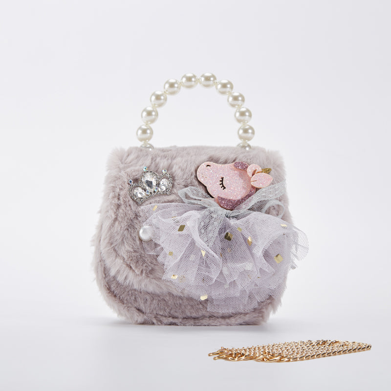 Unicorn Furry Purse/Doe a Dear