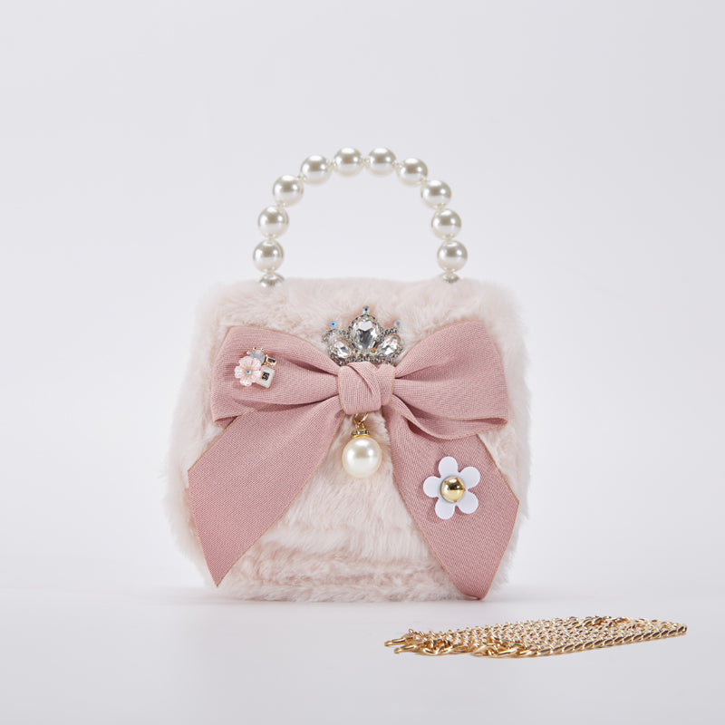 Bow Furry Pink Purse/Doe a Dear