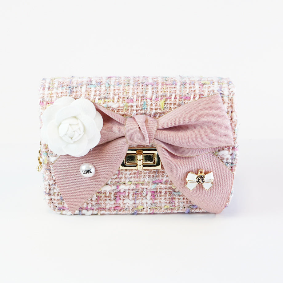 Floral Bow Tweed Purse/Doe a Dear