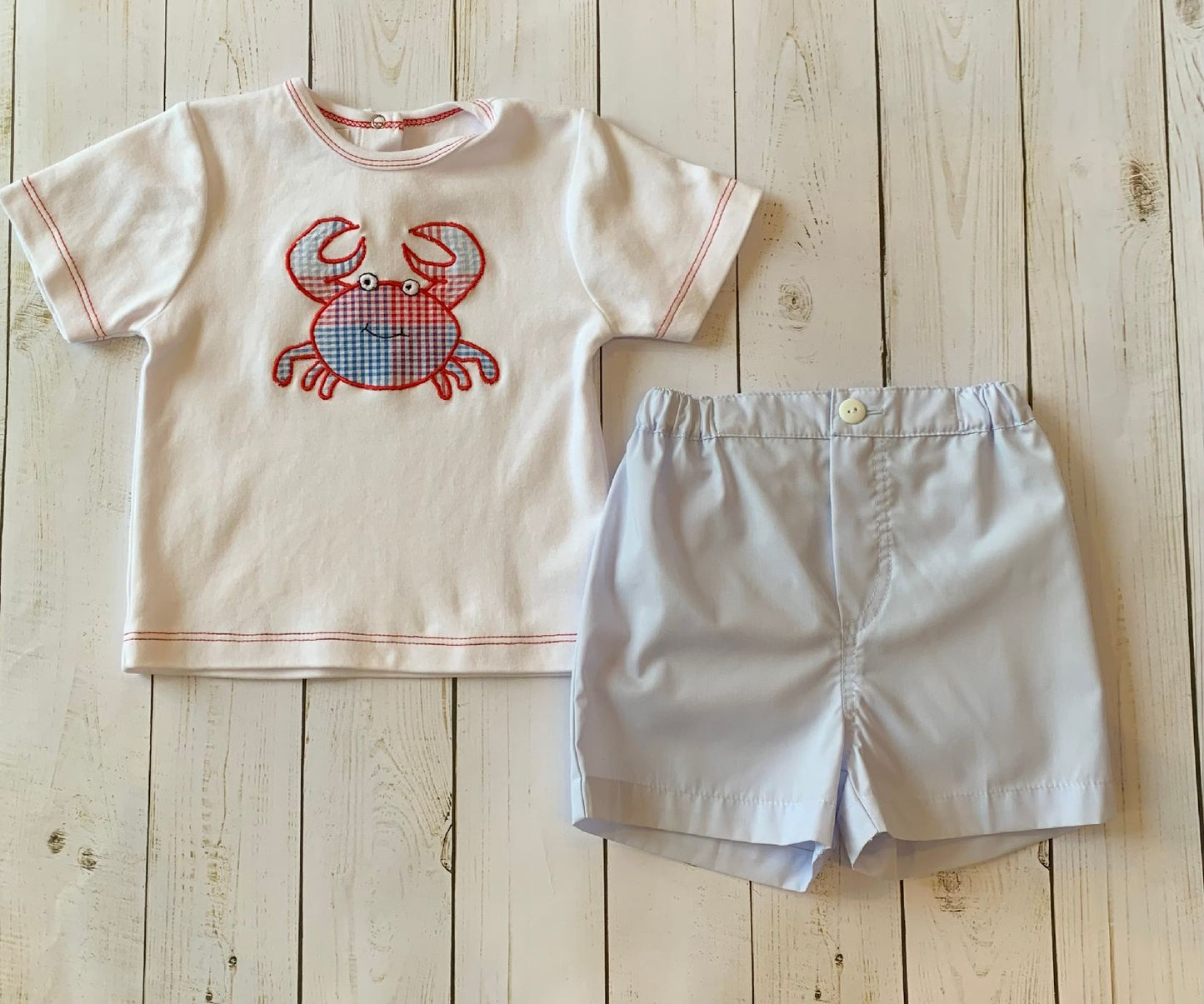 Crab Applique Short Set/Petit Ami