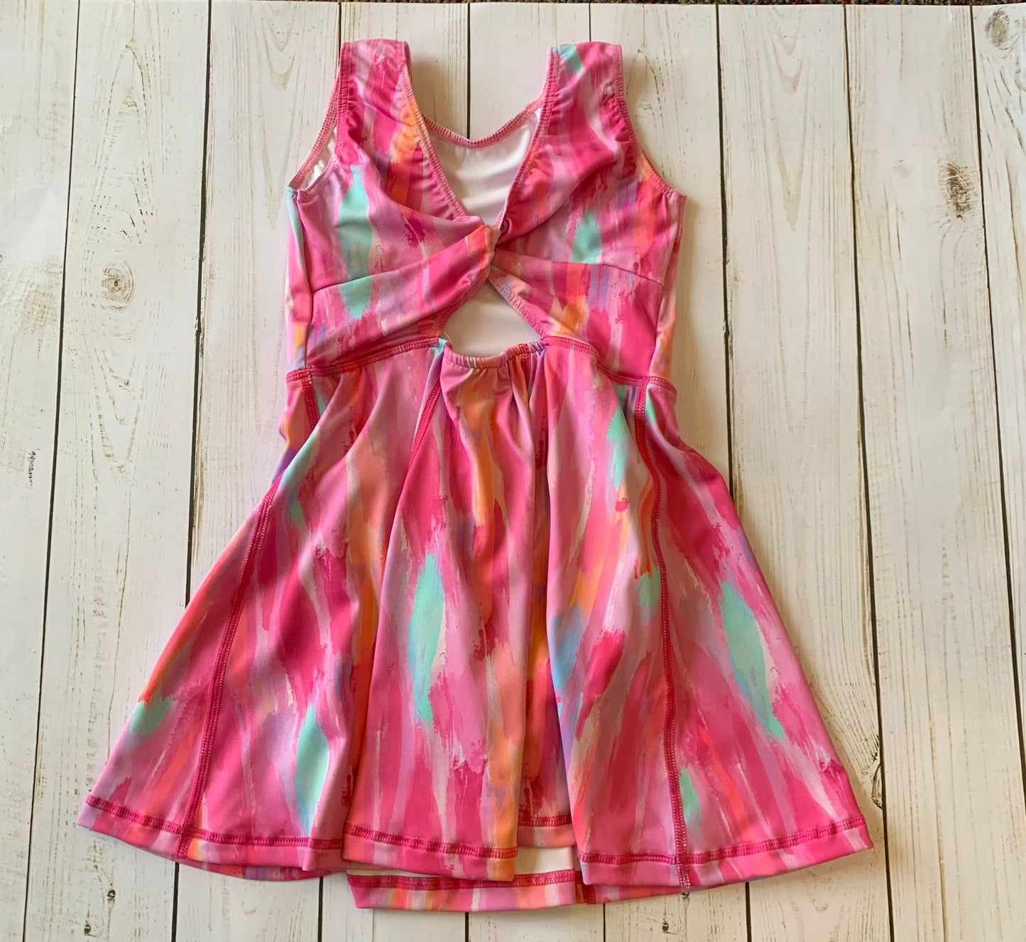 Spring Tie Dye Open Back Dress/Yoga Baby
