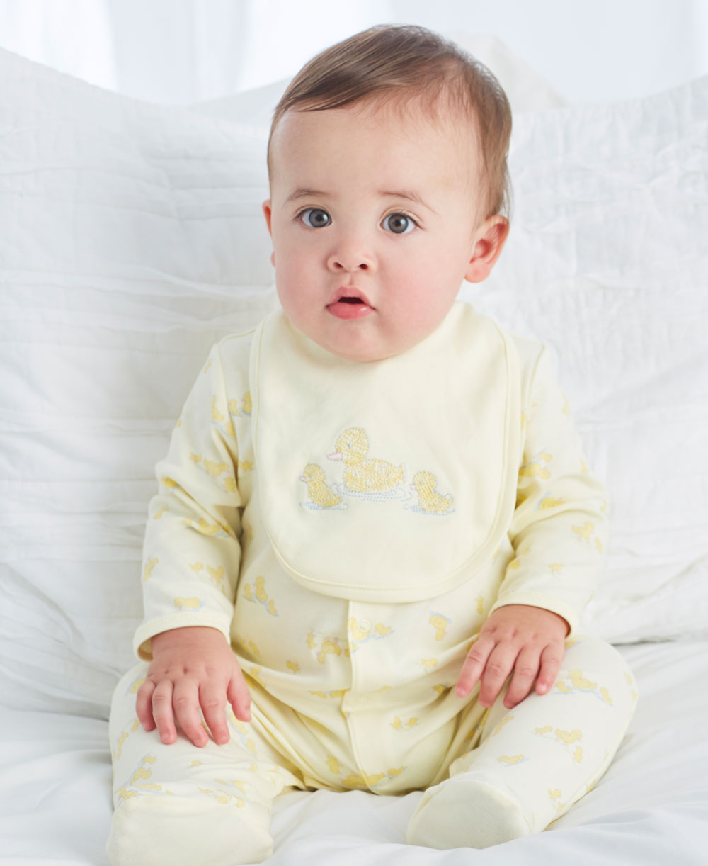Little Ducks Footed PJ and Bib/Little Me