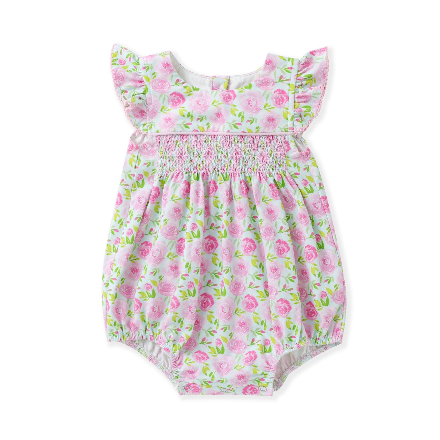 Pink Posies Smocked Bubble/Swoon Kids