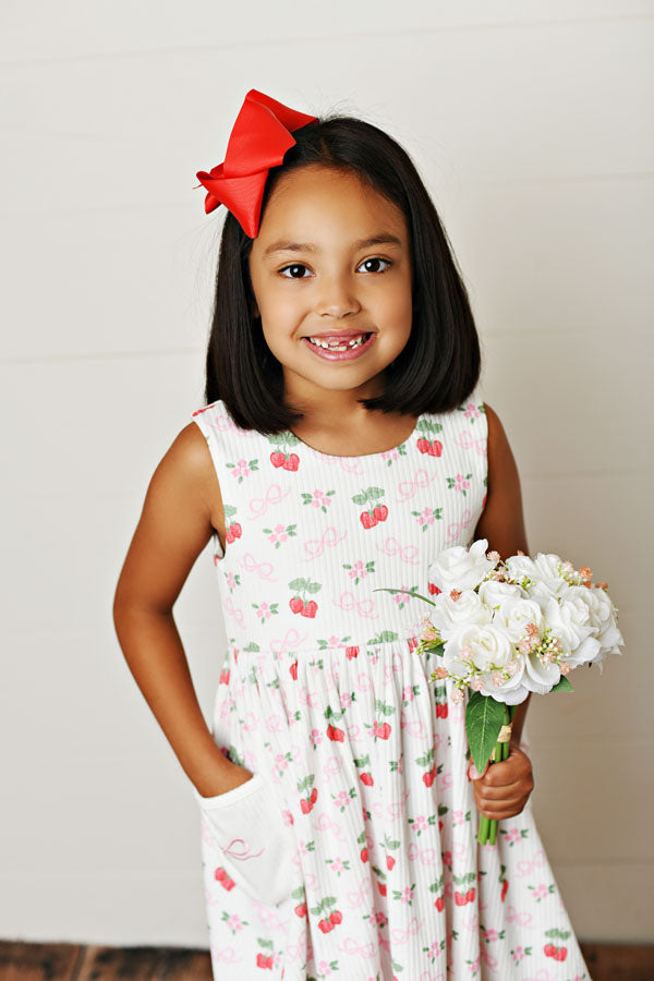 Ribbed Strawberry Pocket Dress/Swoon Baby