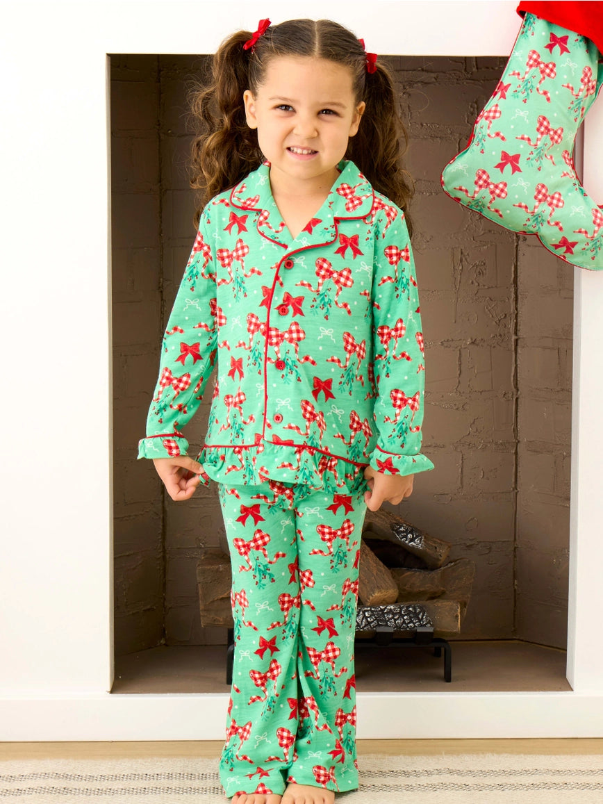 Mistle Bows Pajama Set/Ruffle Butts