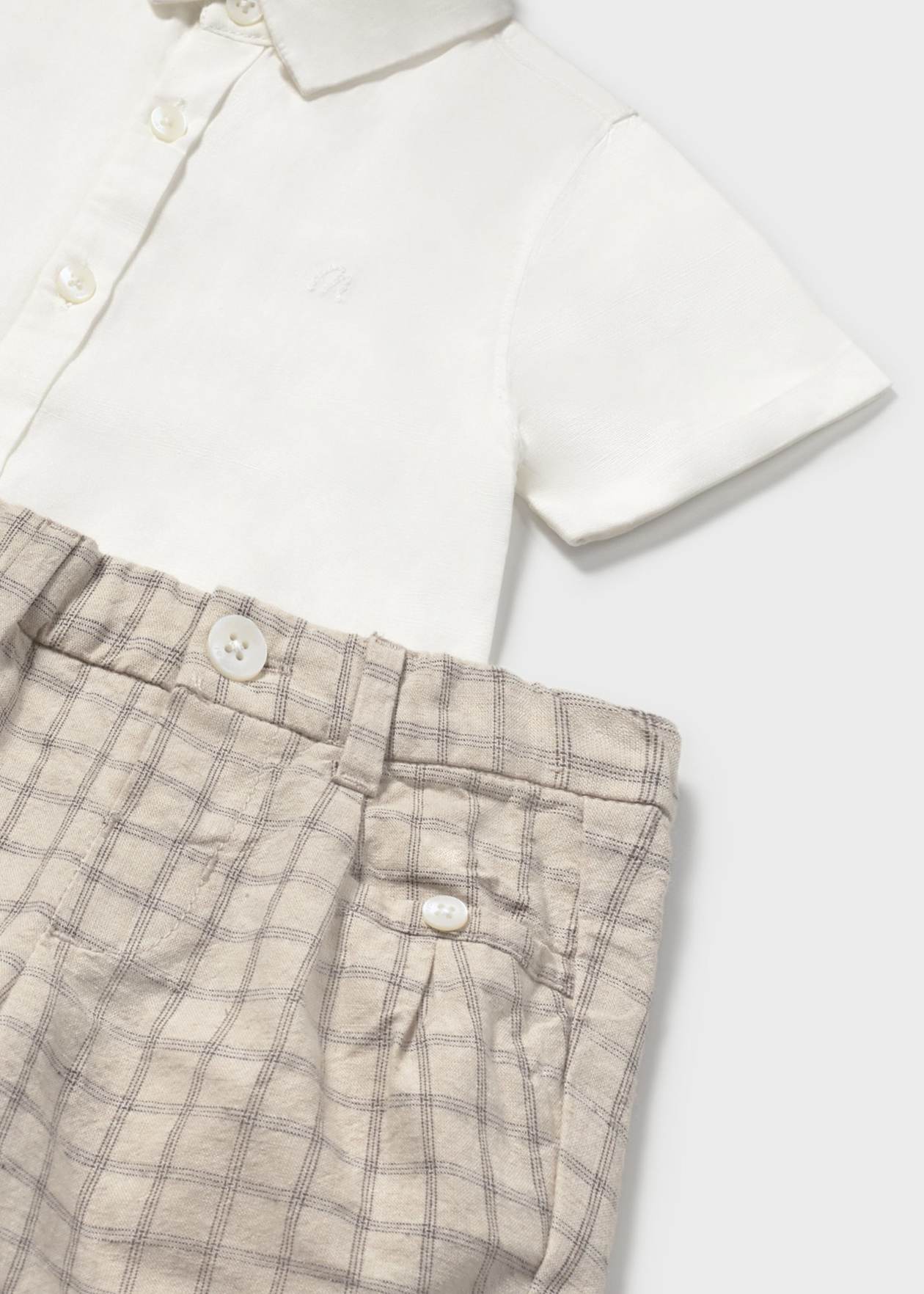 White Canvas Short Set/Mayoral