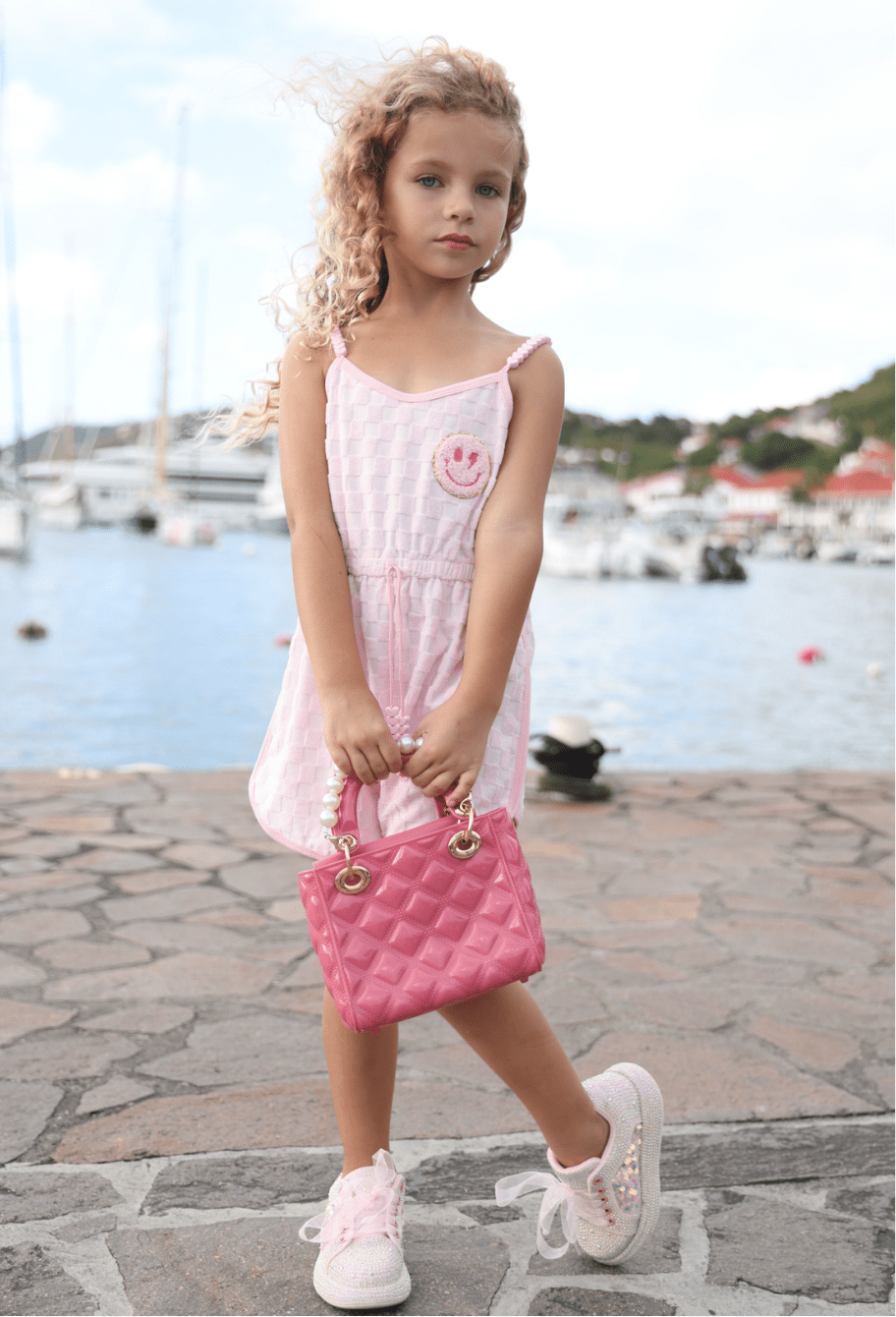 Checkered-Emoji Romper/Lola & the Boys