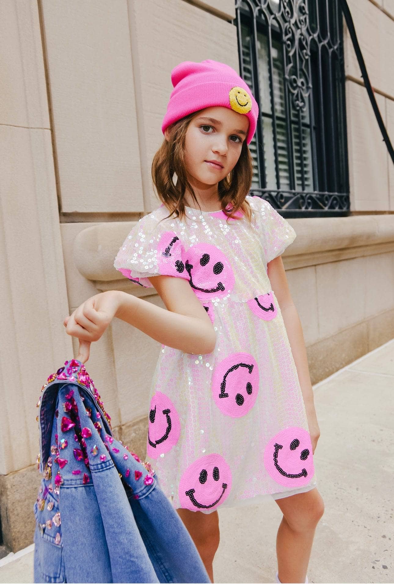 dress emoji Lola + The Boys Pinkie Happy Emoji Dress 4Y