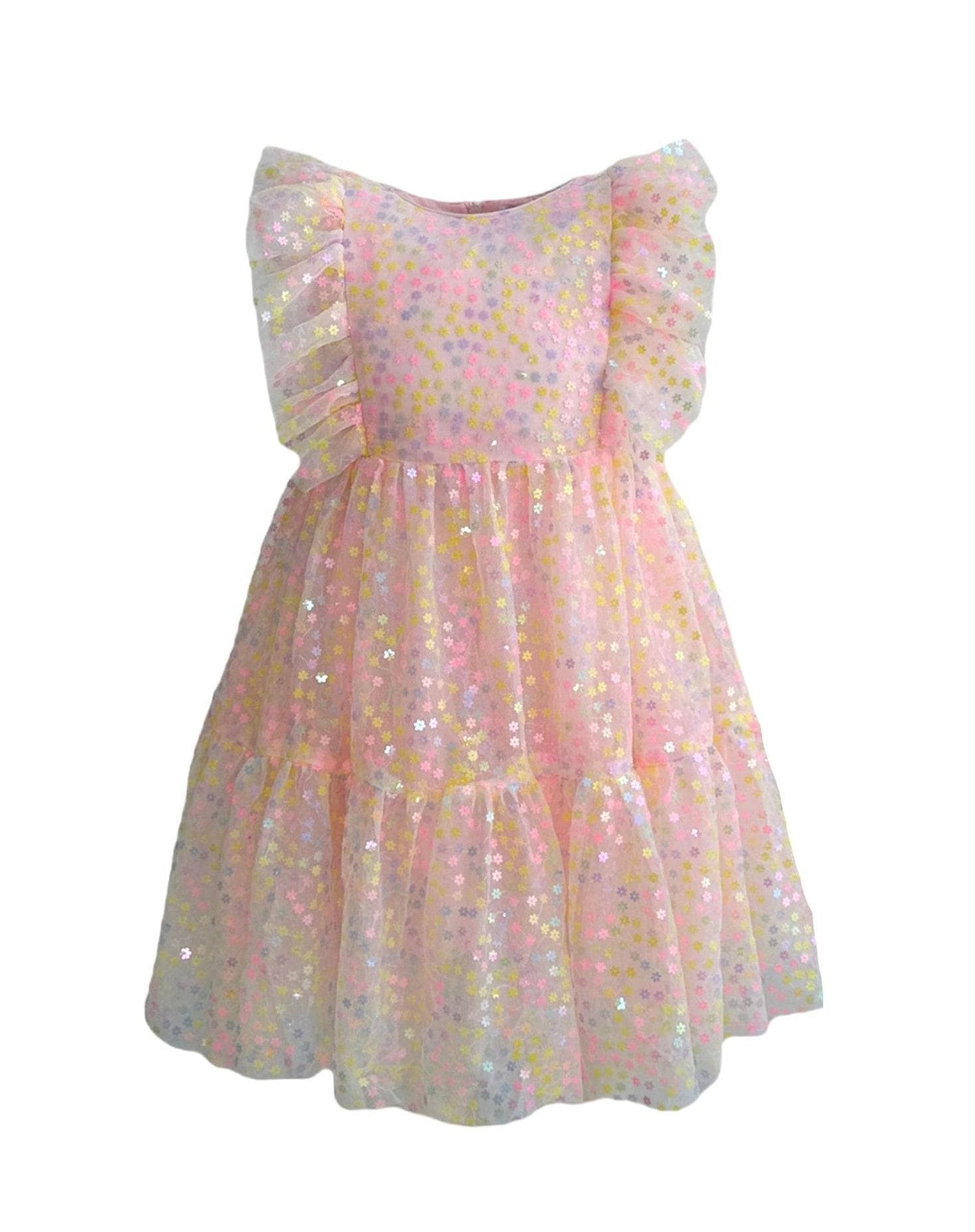 Sequin Daisy Ruffle Tulle Dress/Lola & the Boys