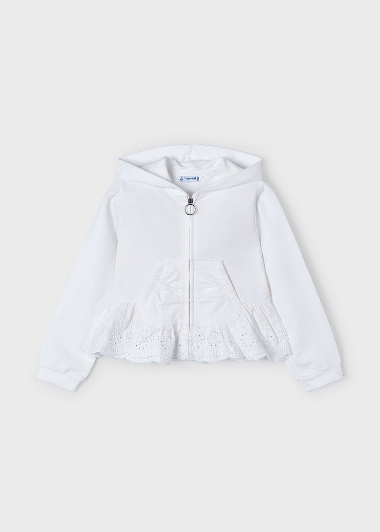 Girl Ruffled Zip Hoodie/Mayoral