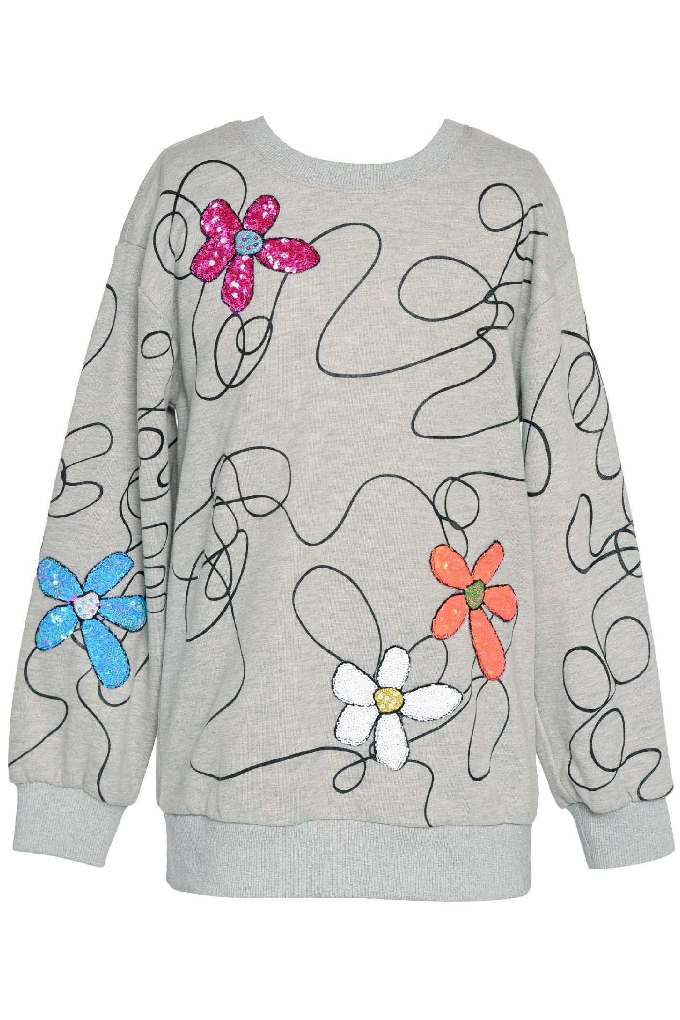 Baby Sara-Sweatshirt Sequin Flowers