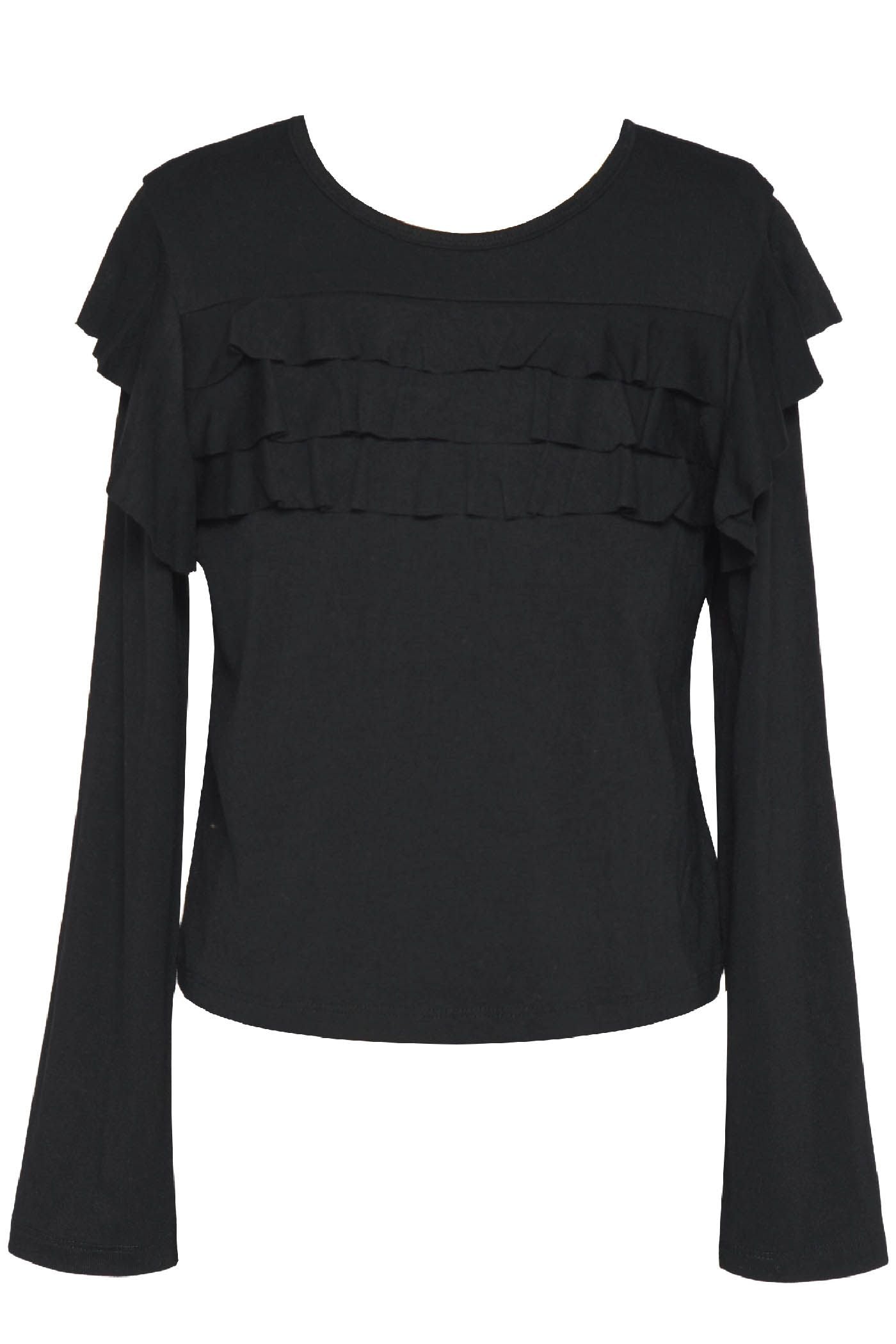 Baby Sara-Black Ruffle Top
